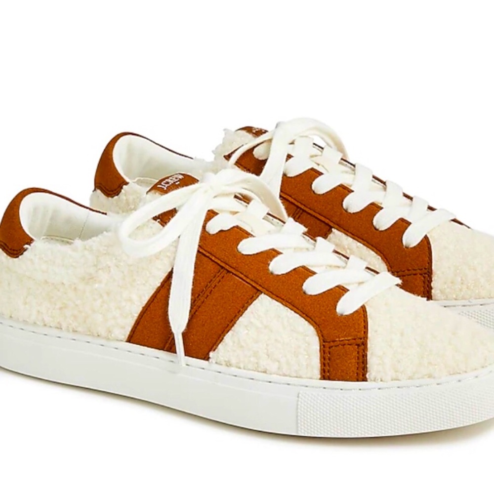 J.Crew striped sherpa road sneakers size 7.5